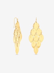 Mood Gold Tone Gold Plated And Polished Graduated Diamond Drop Earrings - Image 3 of 3