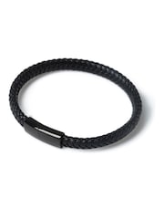 Black Genuine Leather Bracelet - Image 4 of 5
