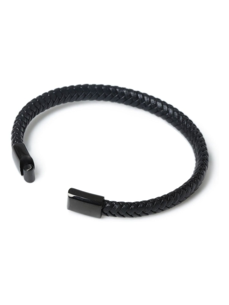 Black Genuine Leather Bracelet - Image 5 of 5
