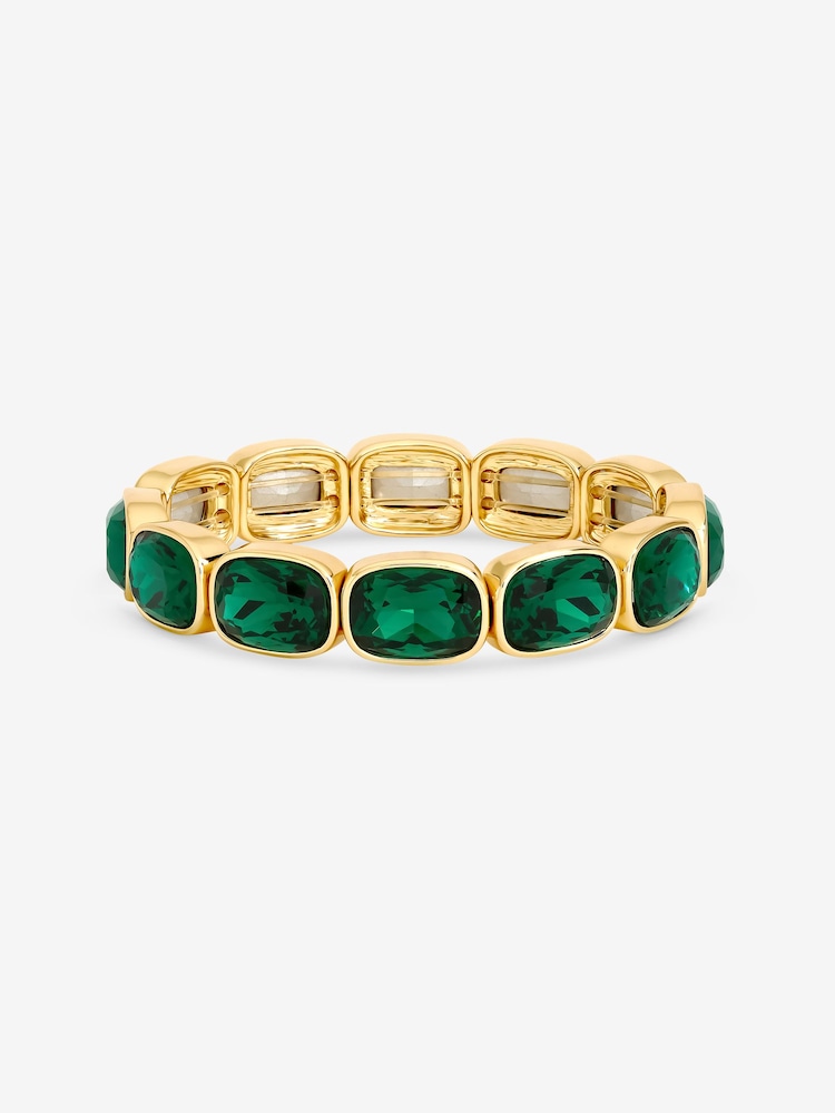 Mood Gold Plated And Emerald Stretch Bracelet - Image 3 of 3 Mood Gold Plated And Emerald Stretch Bracelet - Image 3 of 3