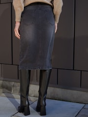 Threadbare Grey Denim Midi Skirt - Image 2 of 4
