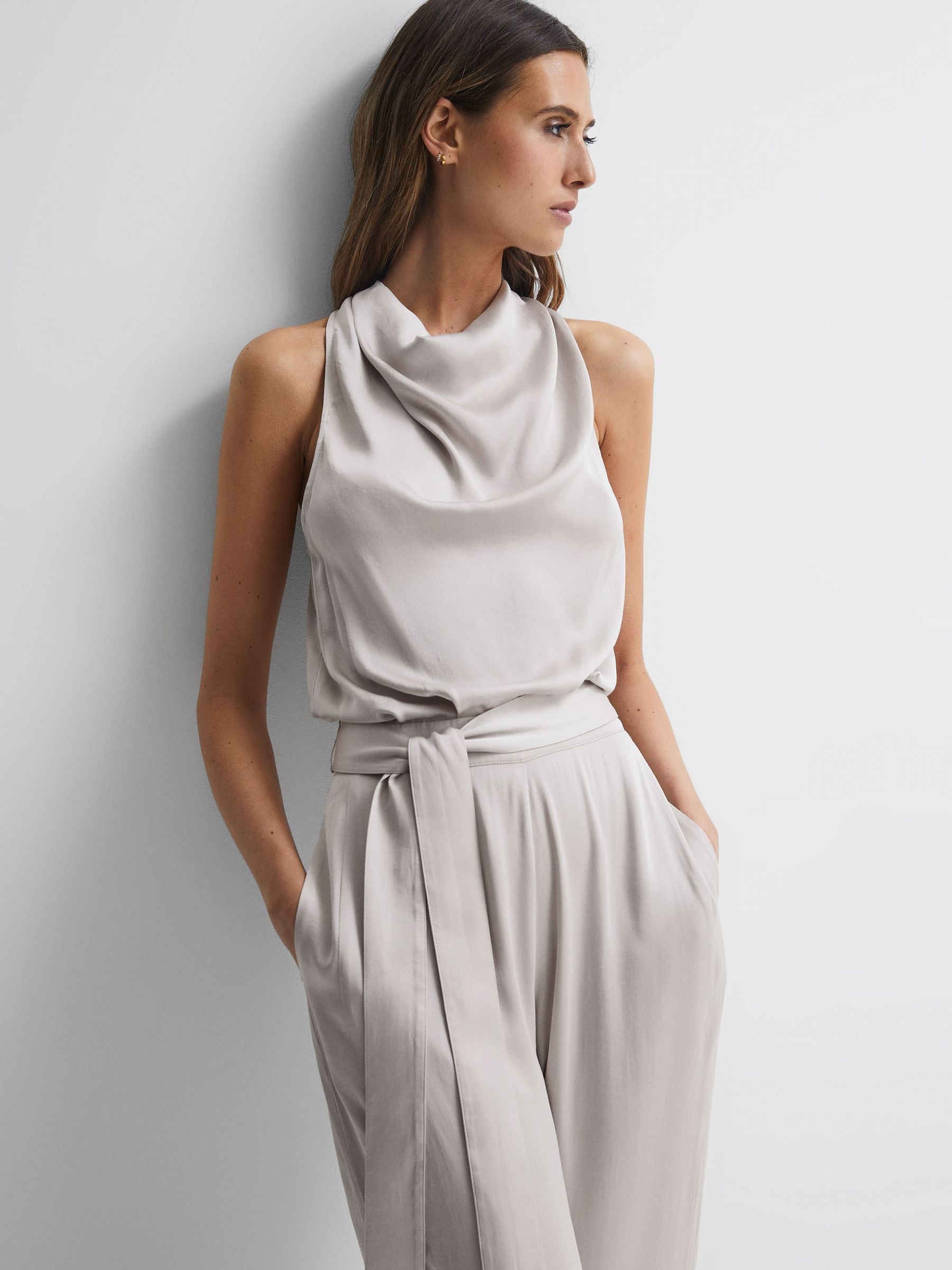 Sleeveless cowl neck clearance