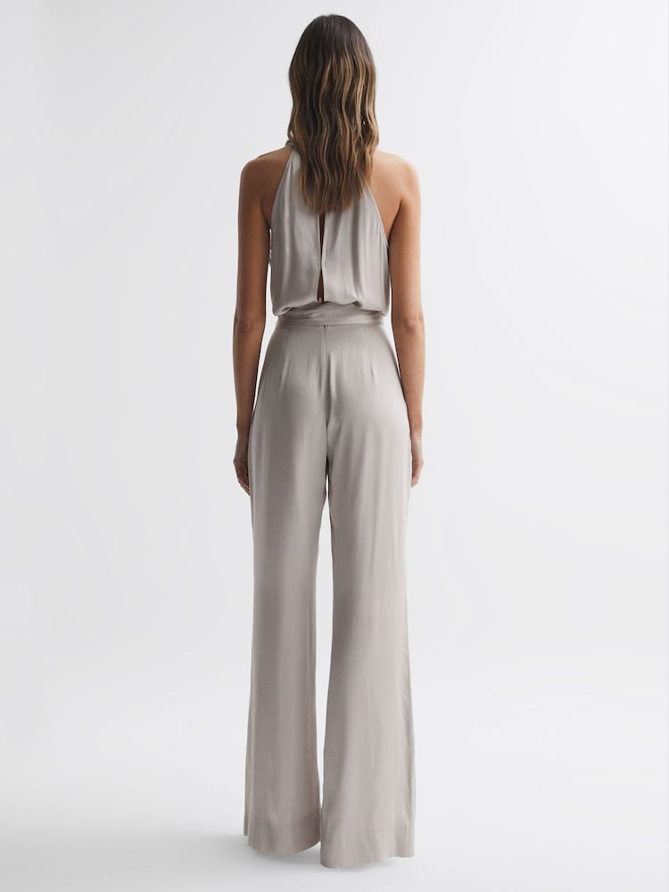 Reiss Neutral Rose Sleeveless Cowl Neck Jumpsuit - Image 5 of 5