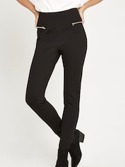 Apricot Black Zip Detail Ponte Trousers - Image 1 of 5