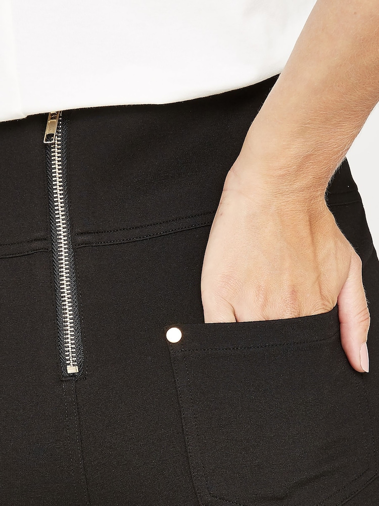 Apricot Black Zip Detail Ponte Trousers - Image 5 of 5