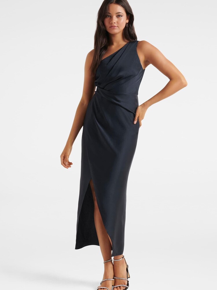 Forever New Blue Melissa One Shoulder Satin Dress - Image 1 of 4