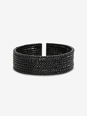 Mood Silver Tone Jet Crystal Cuff Bracelet - Image 3 of 3