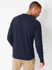 Threadbare Blue Crew Neck Jumper With Mock T-Shirt - Image 2 of 4