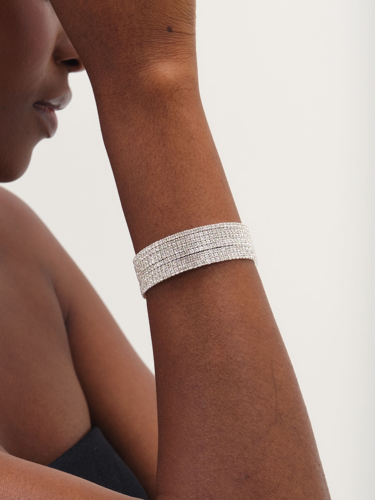Mood Silver Crystal Cuff Bracelet - Image 1 of 1 Mood Silver Crystal Cuff Bracelet - Image 1 of 1