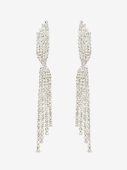 Mood Silver Tone Gold Plated And Crystal Twist Drop Diamante Earrings - Image 3 of 3
