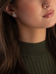 Beaverbrooks Silver Cubic Zirconia Tree Stud Earrings - Image 3 of 4