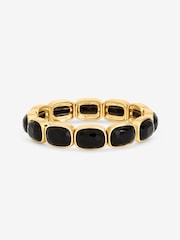 Mood Gold Tone Jet Stretch Bracelet - Image 2 of 2