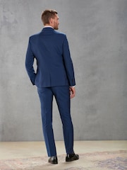Bright Blue Slim Signature Tollegno Wool Suit: Trousers - Image 4 of 6