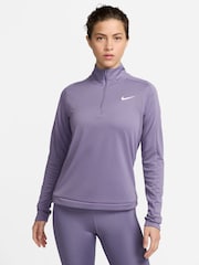 Пурпурный - Топ для бега с короткой молнией Nike Dri-FIT Pacer - Изображение 3 из 9