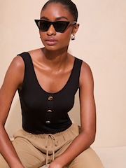 Lipsy Decolteu adânc Button Detail Vest - Image 1 of 3
