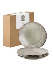 Dutch Rose Ecru Cream Set of 4 Dinner Plates Set of 4 Dinner Plates - Image 4 of 4