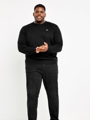 Lyle & Scott Black Plus Crew Neck Cotton Merino Jumper - Image 3 of 5