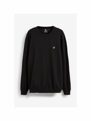 Lyle & Scott Black Plus Crew Neck Cotton Merino Jumper - Image 5 of 5