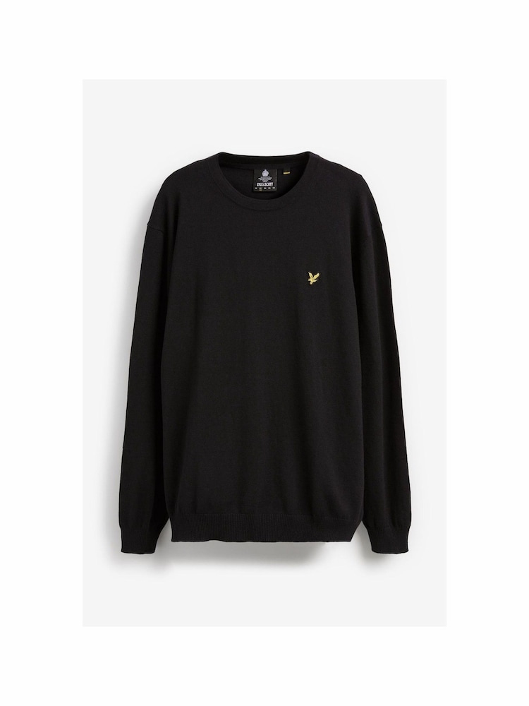 Lyle & Scott Black Plus Crew Neck Cotton Merino Jumper - Image 5 of 5
