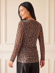 Roman Natural Animal Ruched Top - Image 2 of 4