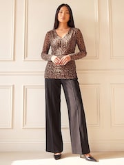 Roman Natural Animal Ruched Top - Image 3 of 4