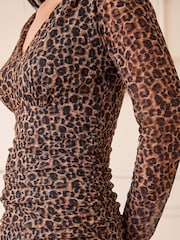 Roman Natural Animal Ruched Top - Image 4 of 4