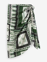 White Geo Sarong Beach Skirt Cover-Up - Image 6 of 7