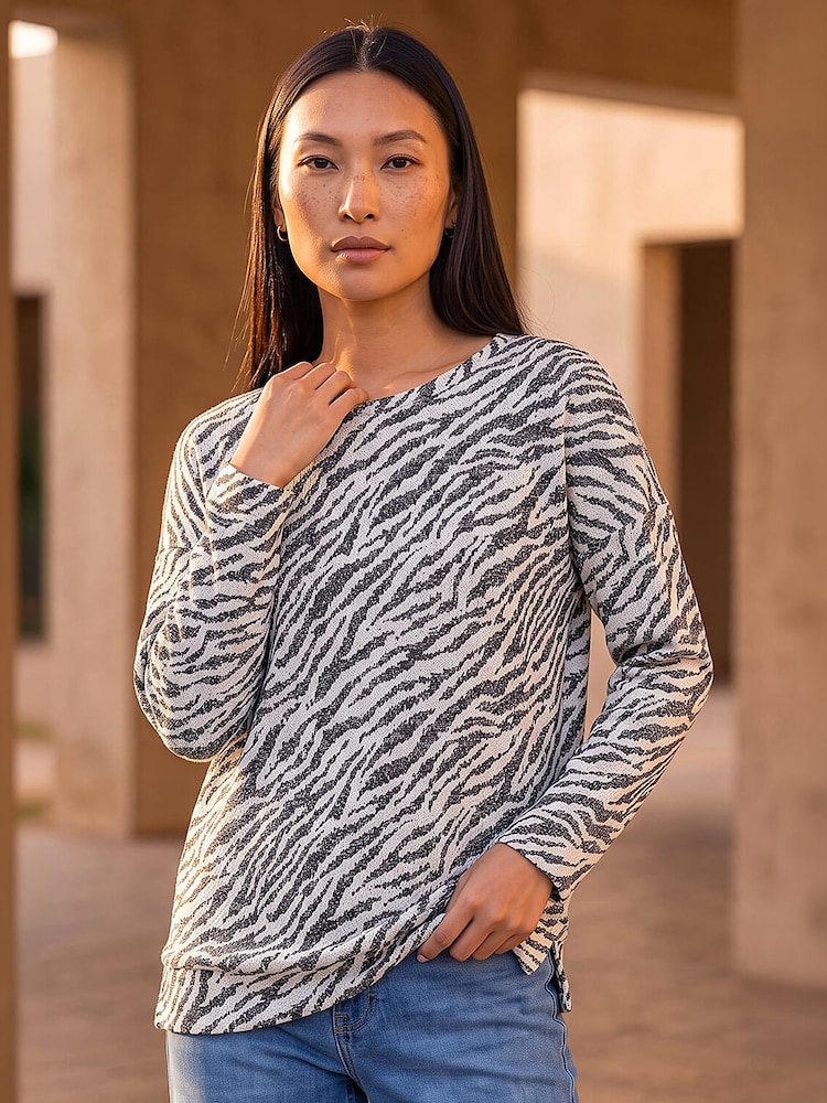 Roman Black Animal Banded Hem Top - Image 1 of 4