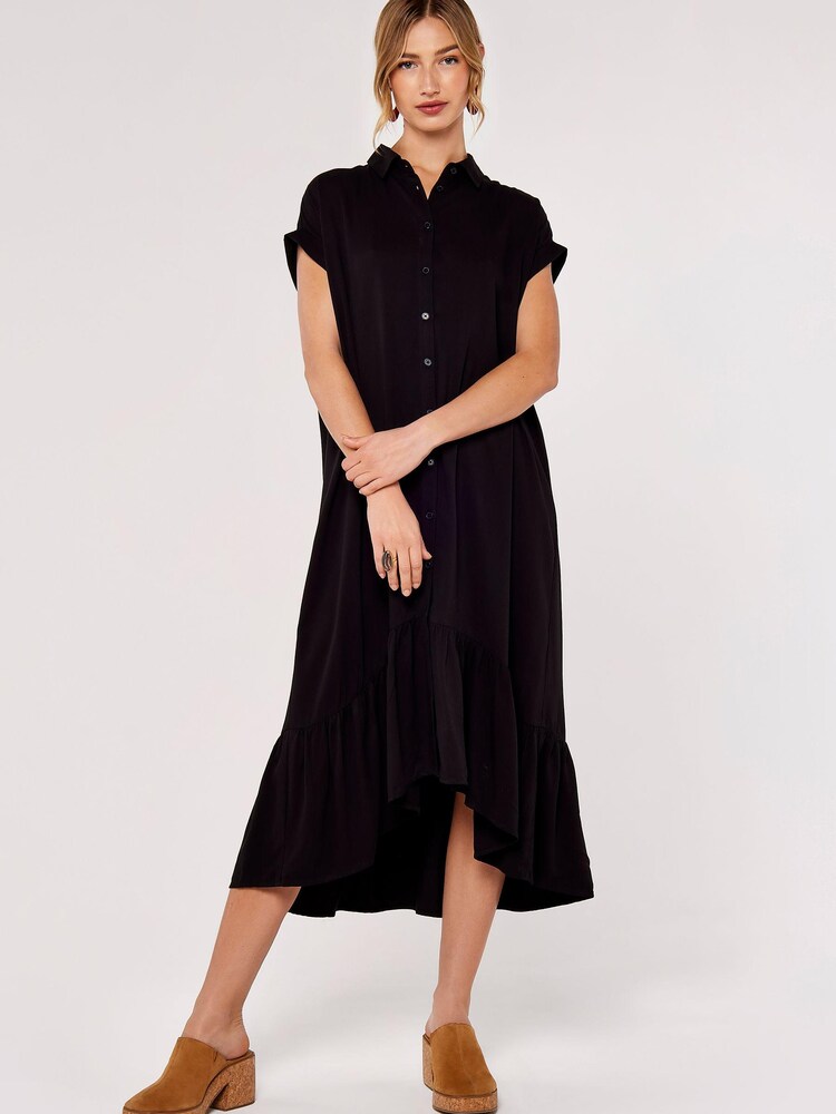 Apricot Black Boxy Tiered Hem Maxi Dress - Image 1 of 4