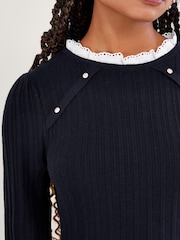 Monsoon Blue Lace Trim Swing Dress - Image 3 of 5