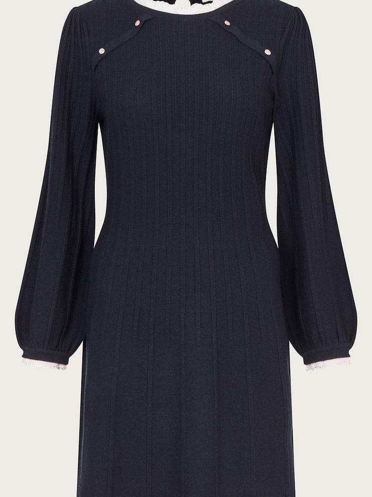 Monsoon Blue Lace Trim Swing Dress - Image 5 of 5