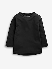 Black 2 Pack Long Sleeve T-Shirts 2 Pack (3mths-7yrs) - Image 2 of 4