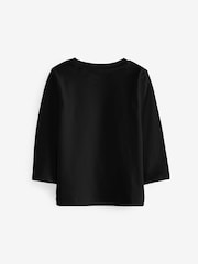 Black 2 Pack Long Sleeve T-Shirts 2 Pack (3mths-7yrs) - Image 3 of 4