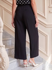 Roman Black Skinny Tie Wide Leg Trousers - Image 3 of 4