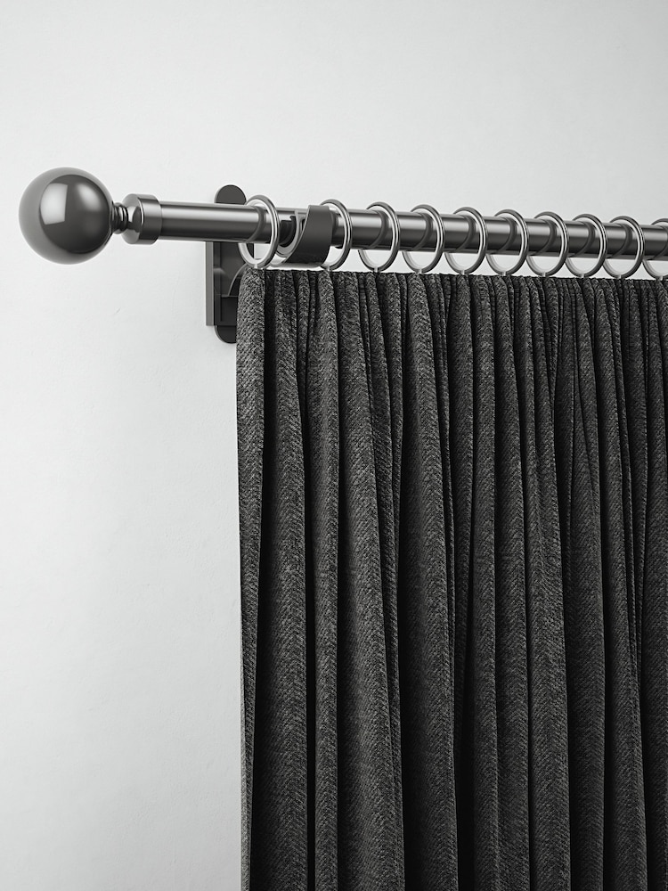 Gun Metal 10 Pack 28mm Diameter Metal Curtain Pole Rings - Image 1 of 4