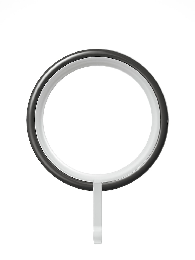 Gun Metal 10 Pack 28mm Diameter Metal Curtain Pole Rings - Image 4 of 4