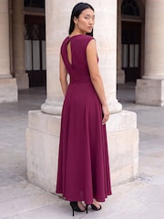Roman Red Belted Fit and Flare Dress - Image 3 of 4