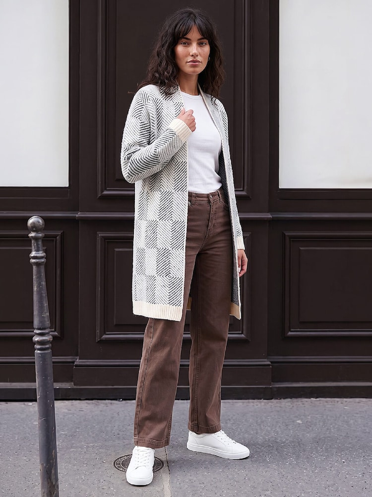Roman White Soft Pattern Cardigan - Image 2 of 4 Roman White Soft Pattern Cardigan - Image 2 of 4