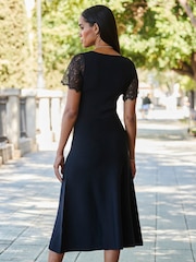 Sosandar Black Lace Sleeve Dress - Image 2 of 5