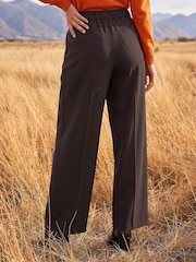 Roman Brown Skinny Tie Wide Leg Trousers - Image 3 of 4