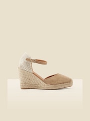 Sosandar Natural Closed Toe Espadrille With Ankle Strap - Image 2 of 2