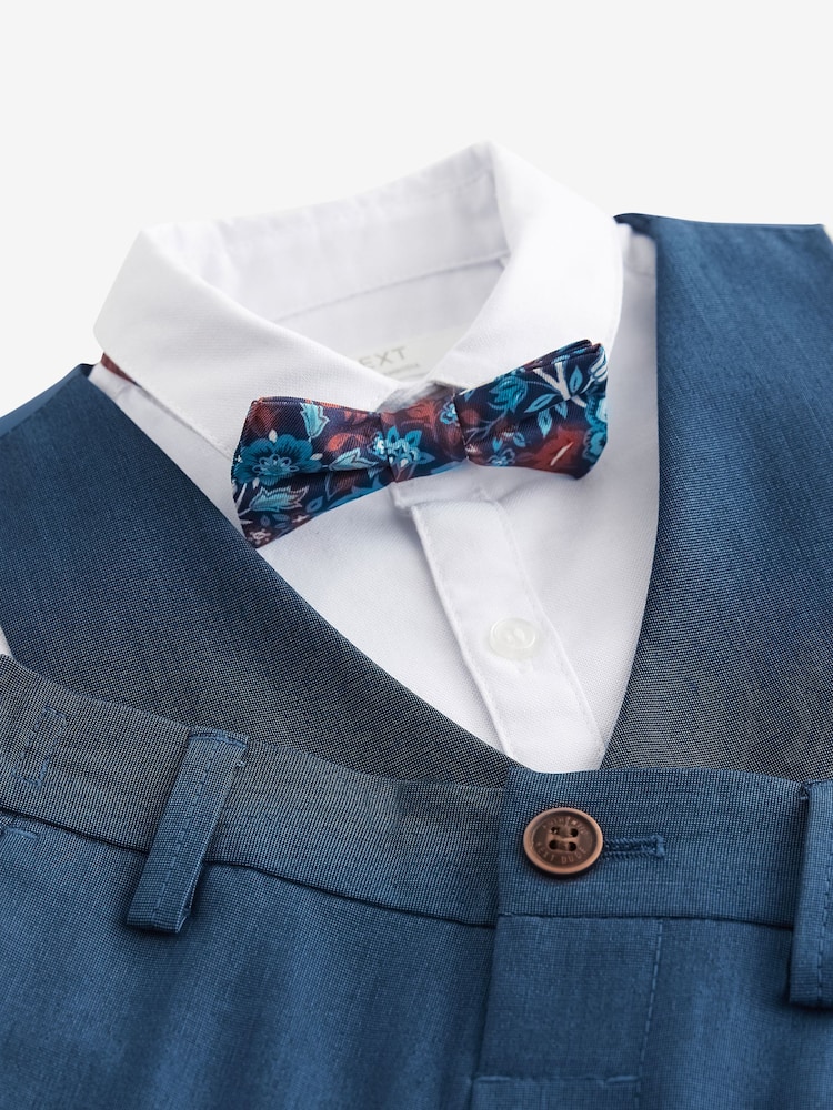 Blue Waistcoat, Shirt, Trousers & Bowtie Set (3mths-9yrs) - Image 8 of 10