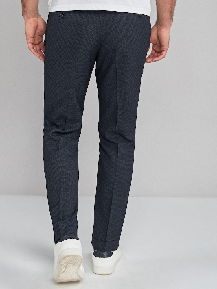 Navy Blue Puppytooth Smart Trousers - Image 1 of 7