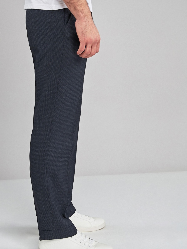 Navy Blue Puppytooth Smart Trousers - Image 2 of 7