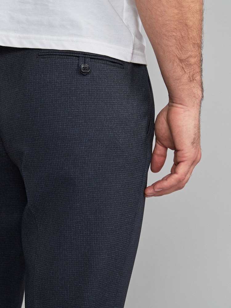 Granatowy - Puppytooth Smart Trousers - Image 3 of 7