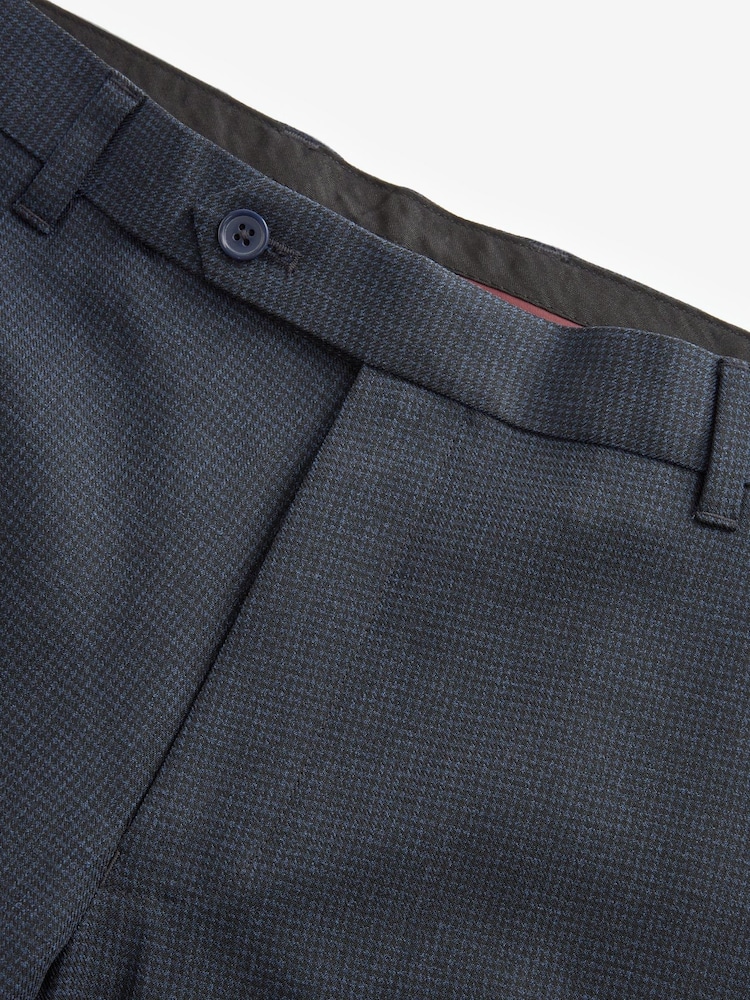 Granatowy - Puppytooth Smart Trousers - Image 5 of 7
