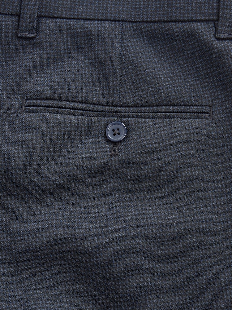Granatowy - Puppytooth Smart Trousers - Image 6 of 7