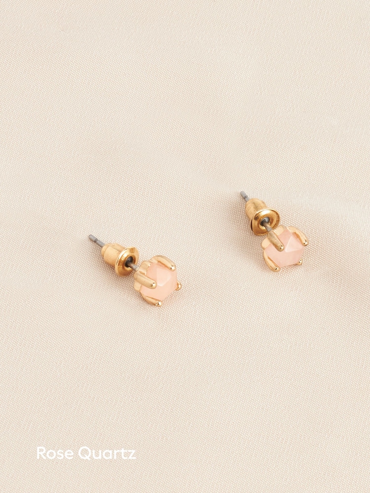 Gold Plated/Silver Plated Semi Precious Stone Stud Earrings - Image 2 of 7