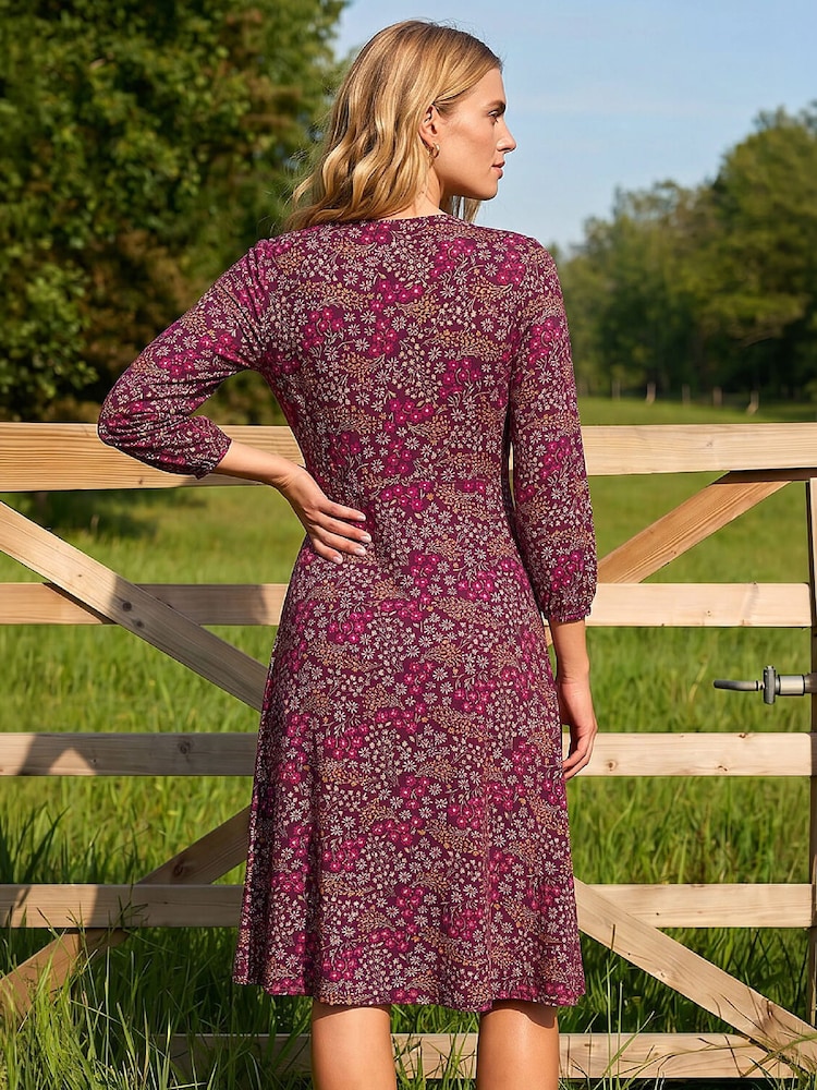 Roman Red Square Neck Ditsy Dress - Image 3 of 3