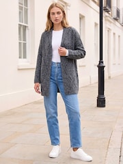 Roman Grey Sparkle Argyle Cardigan - Image 3 of 4
